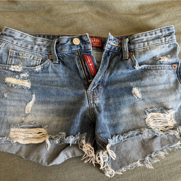 Levi's Blue Ripped Denim Shorts - Picture 1 of 3